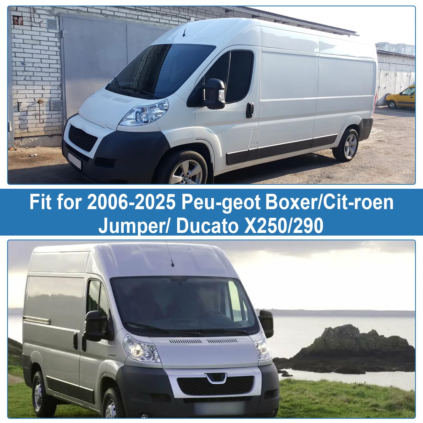 Frontscheibenabdeckung für Peugeot Boxer Citroen Jumper Fiat Ducato X250/290 2006-2025 210D Oxford abnehmbar Sonnenschutz Anti-Frost
