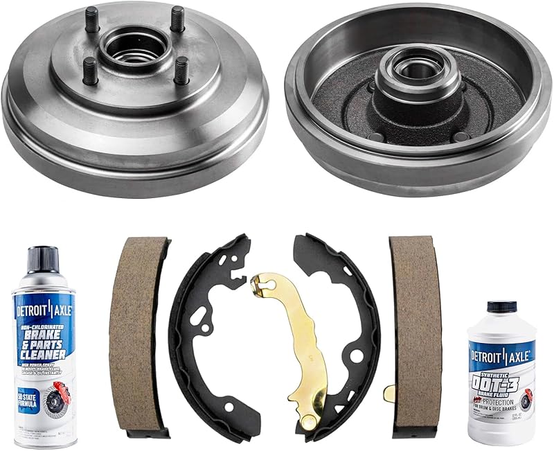 Kit de tambores e sapatas de freio traseiro Detroit Axle para Ford Focus 2009 a 2011 – 6 peças