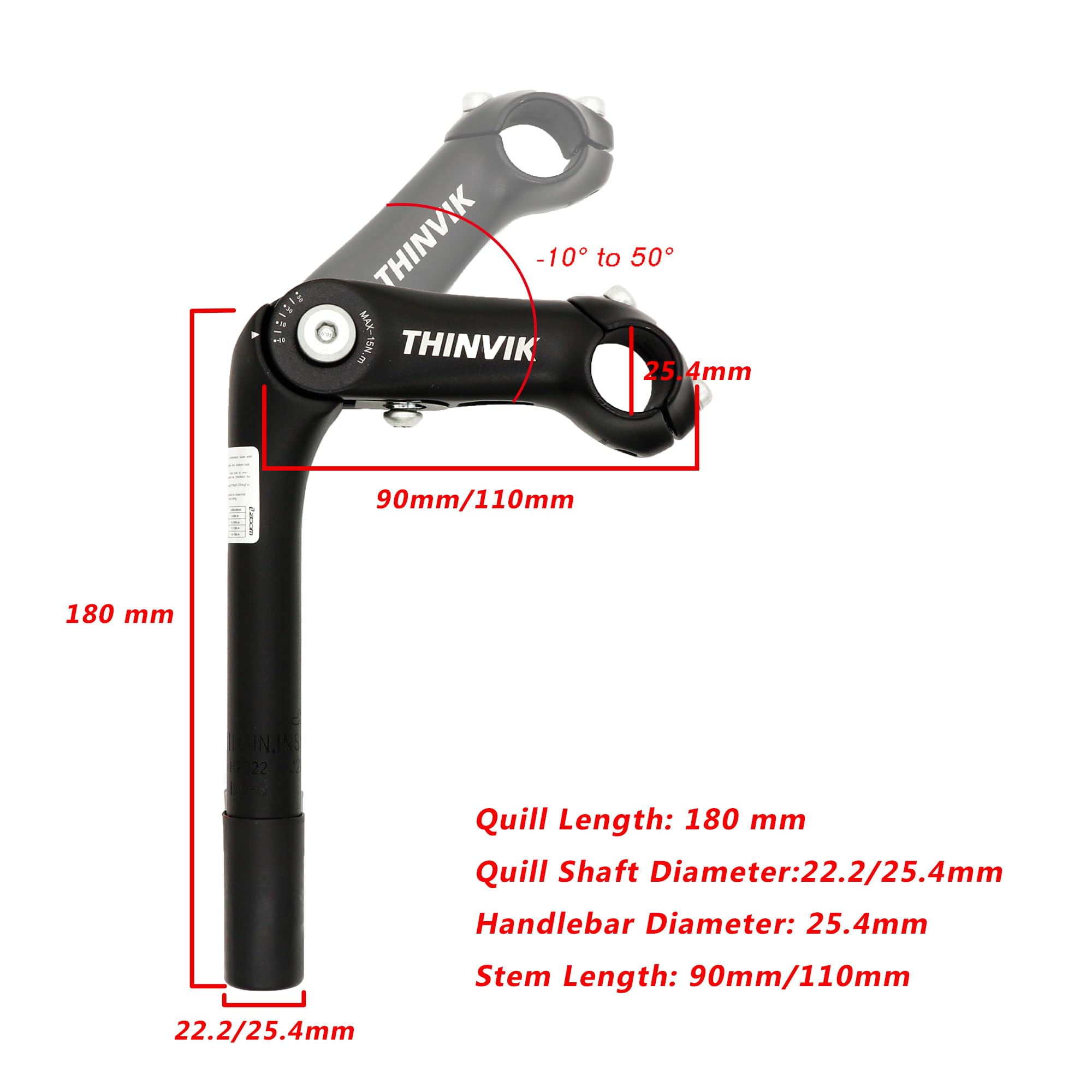 Amazon.co.jp: Thinvik 自転車クイルステム 22.2mm クイル