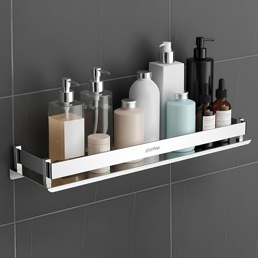 Plantex Stainless Steel Bathroom Shelf Rack/Bathroom Organizer/Wall Shelf for Bathroom Accessories Set/Kitchen Stand/Kitch...