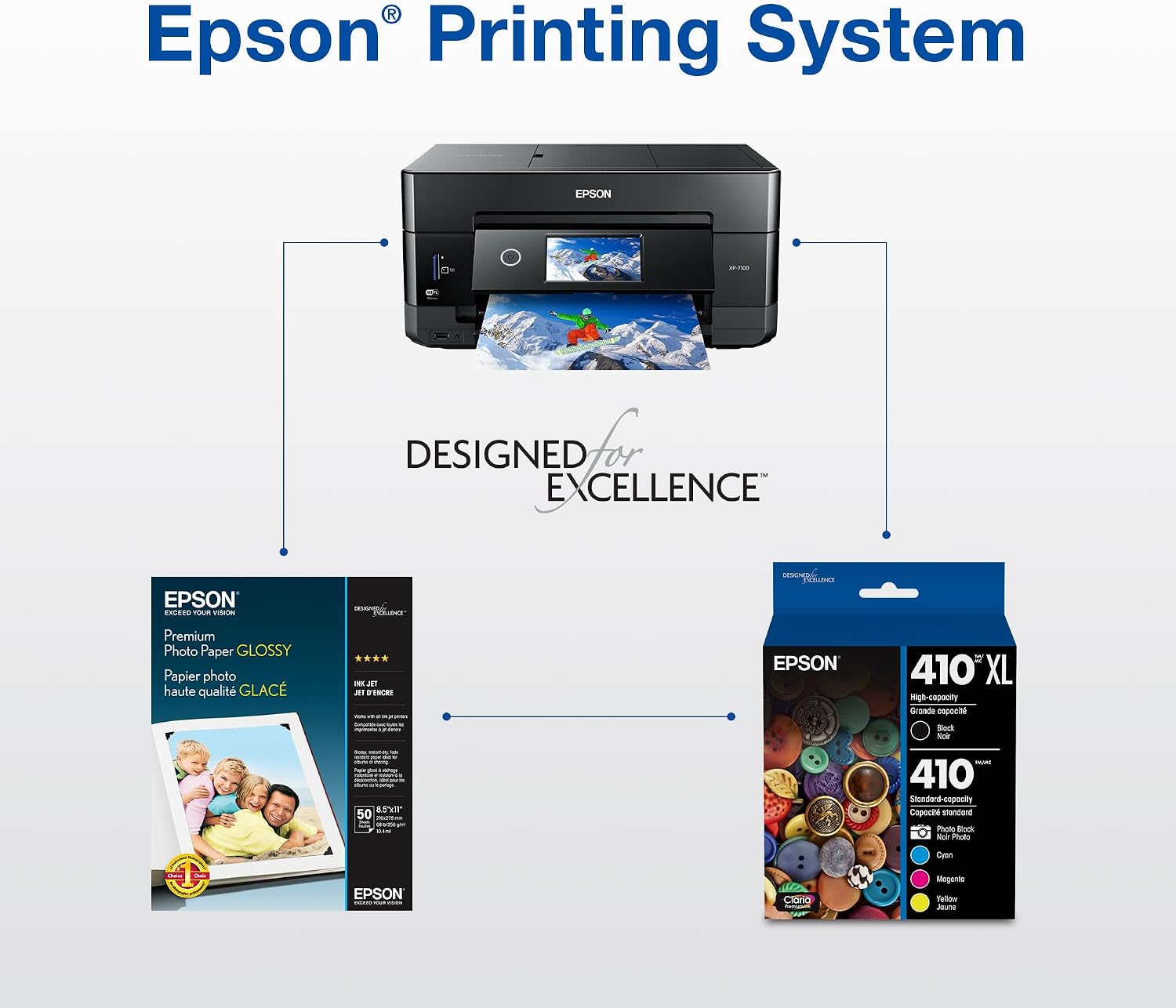 EPSON 410 Claria Premium Ink Standard Capacity Cyan Cartridge (T410220-S) Works with Expression XP-530, 630, 640, 7100, 830