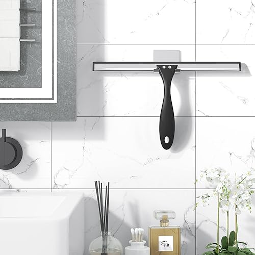 Miniatura 34 de AmazerBath Escobilla de goma para puerta de cristal de ducha, escobilla de ducha para puertas de cristal, escobilla multiusos con gancho