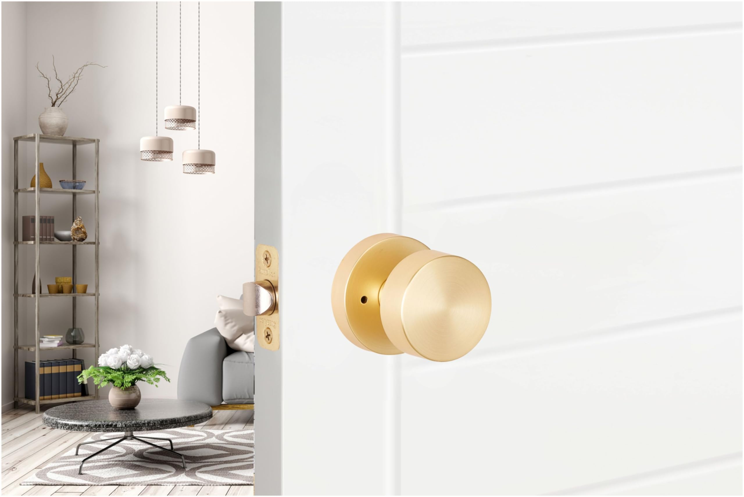 DOWLUCK ソノヒグラシ NRH Sure-Loc ZH102-RD Zurich Privacy Door Knob Set with Round Rose