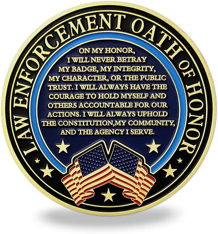 BHealthLife 5 PCS Thin Blue Line Sheriff Coin - Police Challenge Coin Bulk Law Enforcement Prayer Coins - Police Week Appreciation Gifts for Sheriff Police Officer