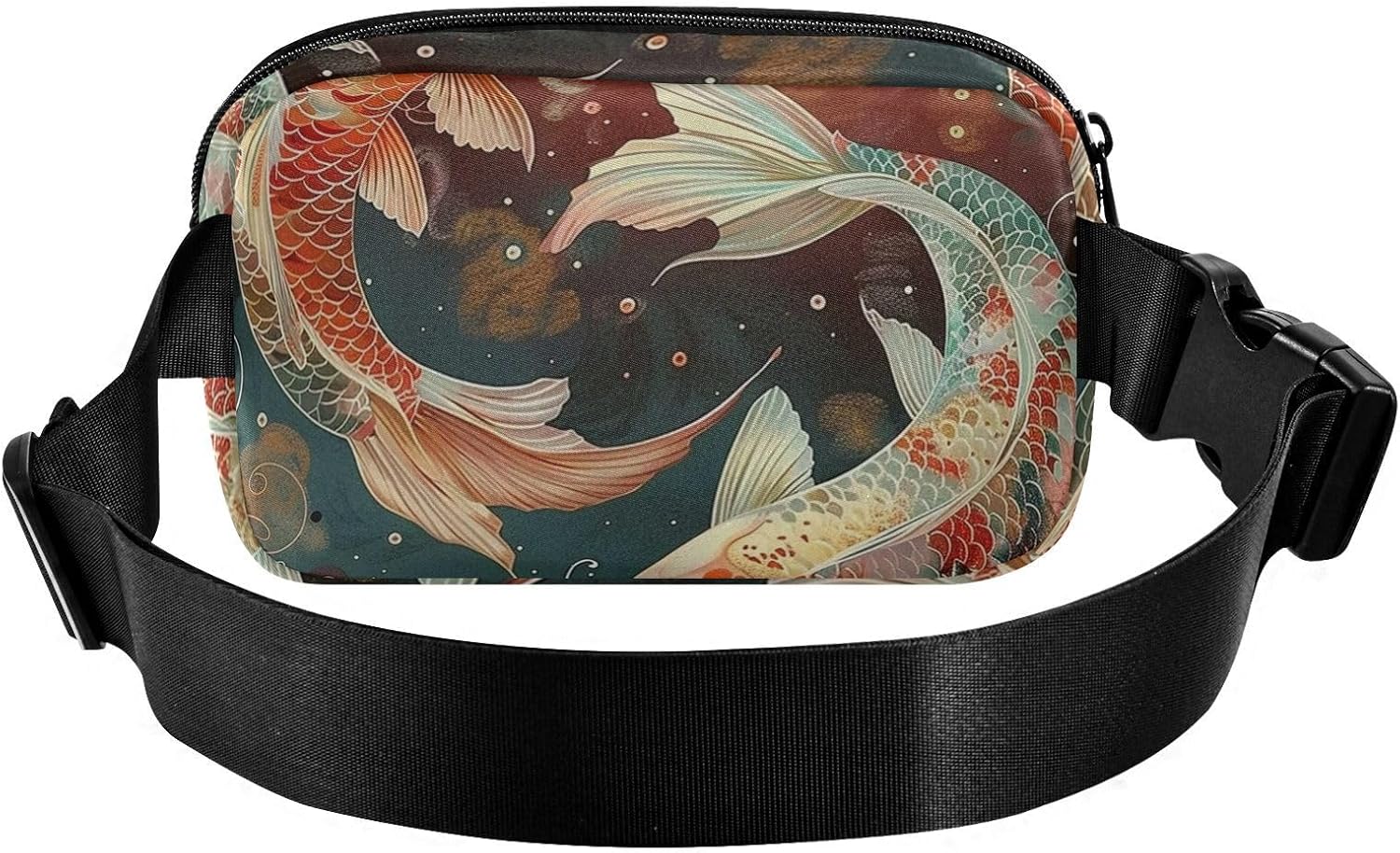 Gold Thread Distinctive Swimming Fashion Waist Bag Fanny Pack for Women Men Water Resistant Croose Body Purse with Adjustable Strap for Travel Running Hiking
