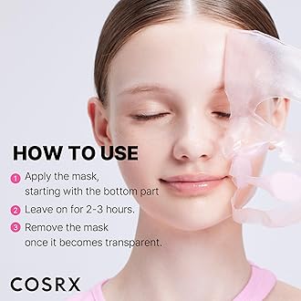 COSRX Peptide Collagen Lifting Glow Hydrogel Face Masks Skincare, Korean Collagen Face Mask, Overnight Lifting Care, Glass Glow Face Mask for Deep Hydration, Korean Skincare, Pack of 3