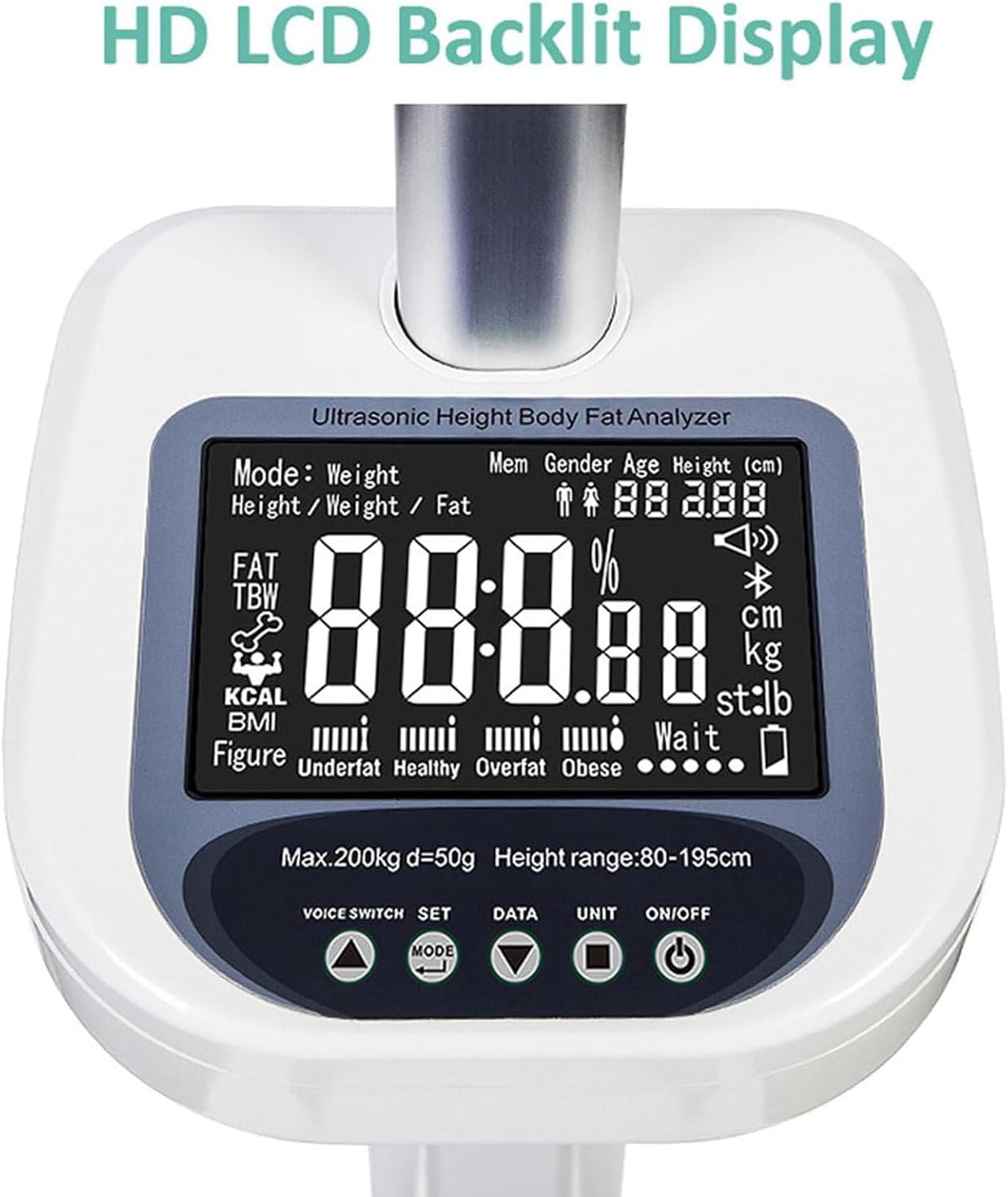 Digital Body Weight Scale,Height Fat Analyzer,Professional Multifunctional Scale,LCD Display,for Height