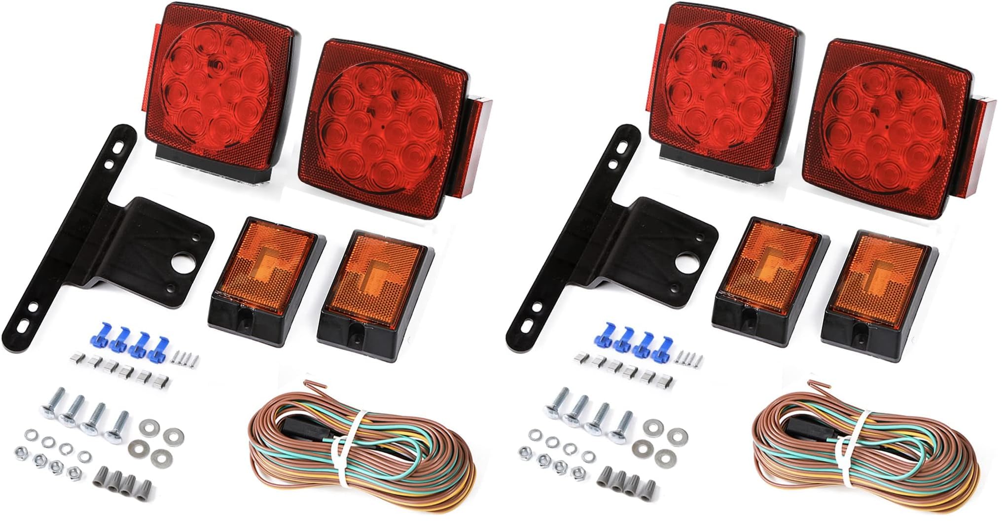 CZC AUTO 12V Submersible LED Trailer Tail Light Kit for Under 80 Inch Boat Utility Waterproof (Trailer light kit) (Pack of 2)