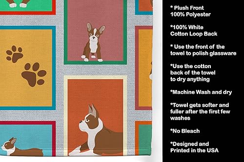 Miniatura 5 de Caroline's Treasures MLM1131KTWL - Lots of Red Boston Terrier - Toalla de cocina para invitados, toalla de baño decorativa para cara, té, paño de