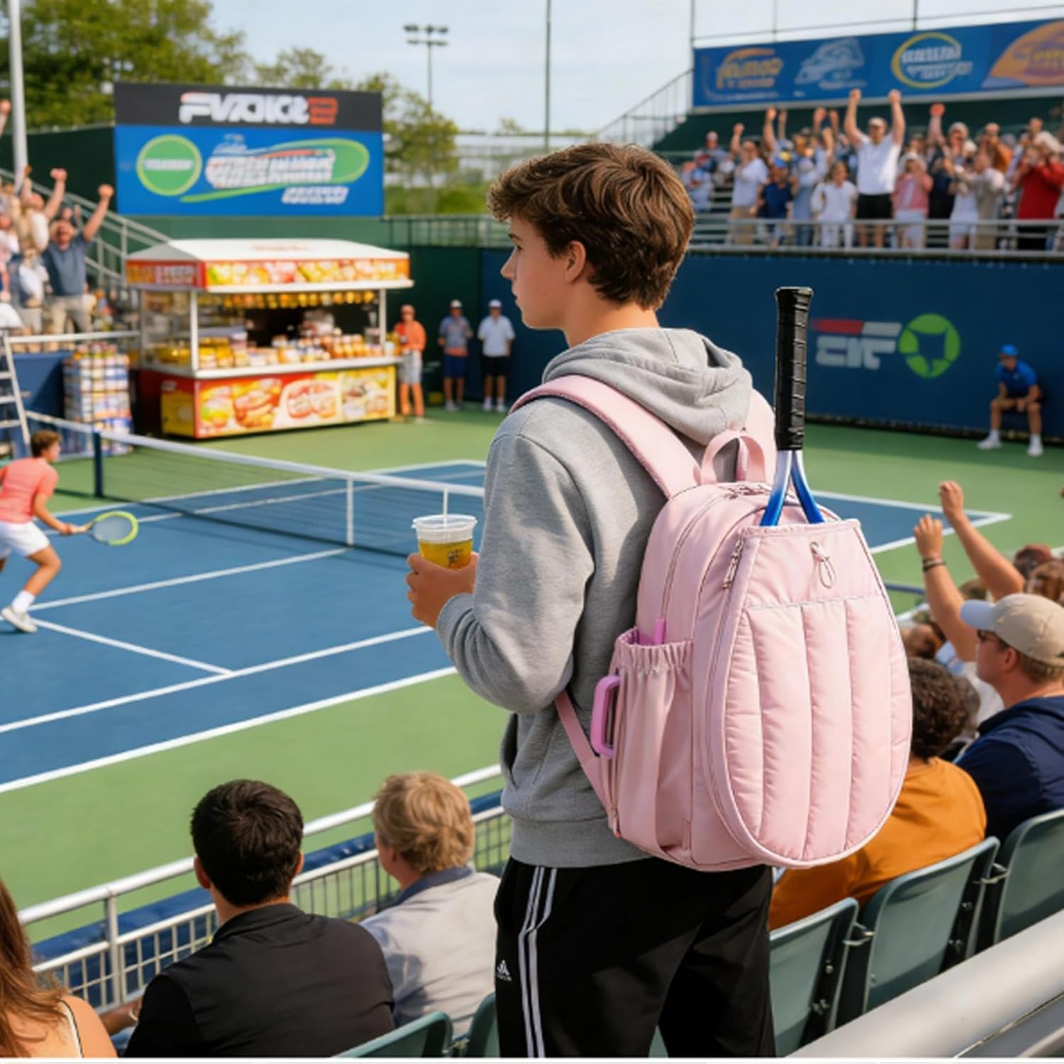 Tennis Backpack for Women, Ventilated Quilted Large Organizer, Men Pickleball Backpack for Shoe, Equipment, Badminton, Gym, Fitness, Training, Travel, Outdoor, Indoor, Stadium, Daily