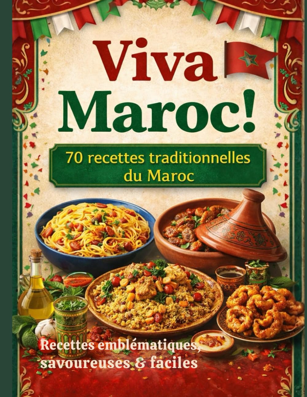 Viva Maroc - 70 recettes traditionnelles du Maroc- Recettes emblématiques savoureuses et faciles: La cuisine marocaine authentique : tajines, ... food et plats familiaux faciles à réussir