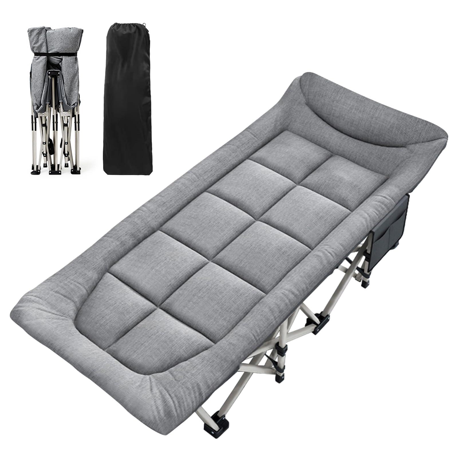 Sumkyle Folding Bed for adults with Integrated Mattress and Pillow, Foldable Single Bed for Sleeping, Portable Travel Camping Cots with Carry Bag