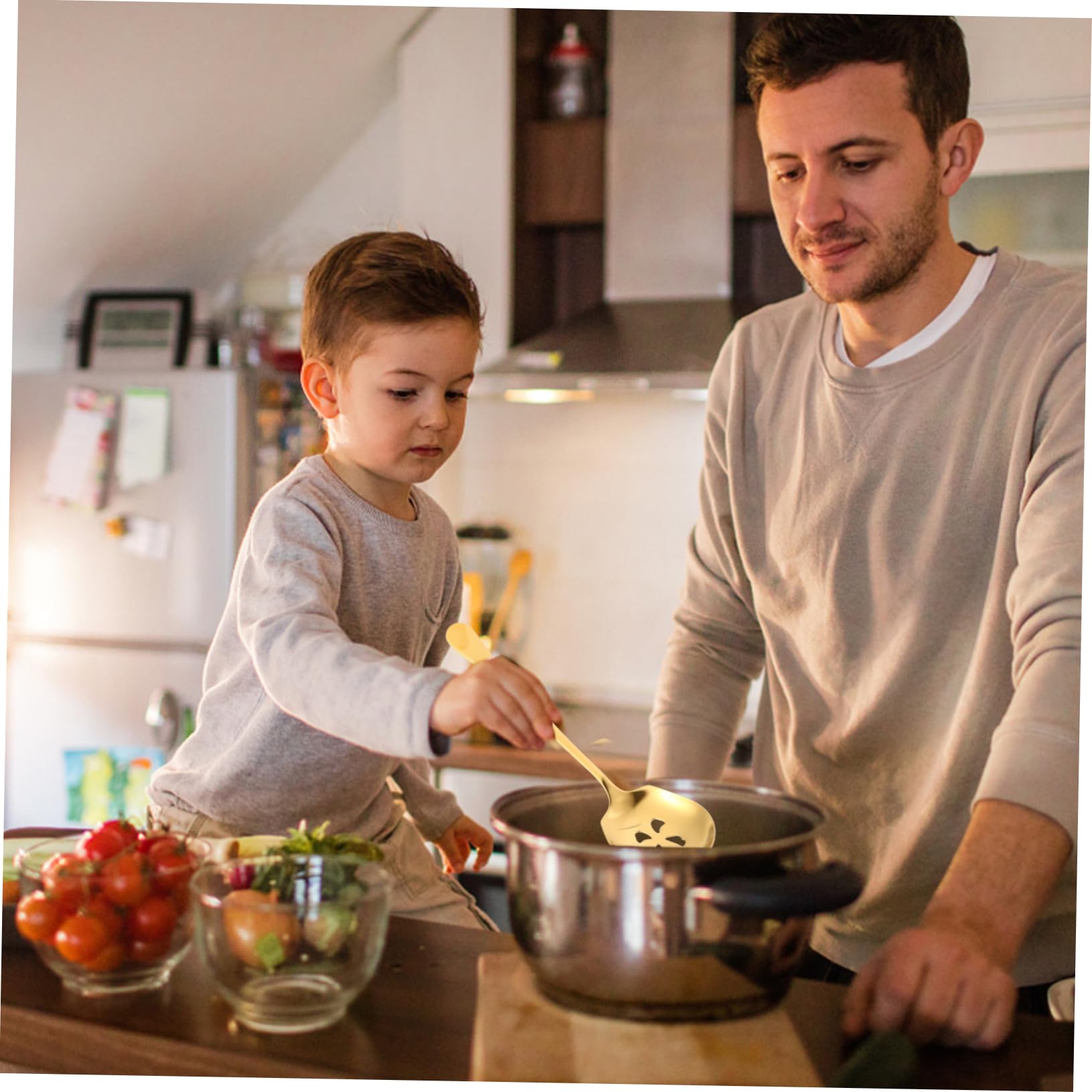 CIYODO Stainless Steel Colander Kitchen Slotted Spoon Cooking Utensil Restaurant Grade Dishwasher Safe Long-lasting