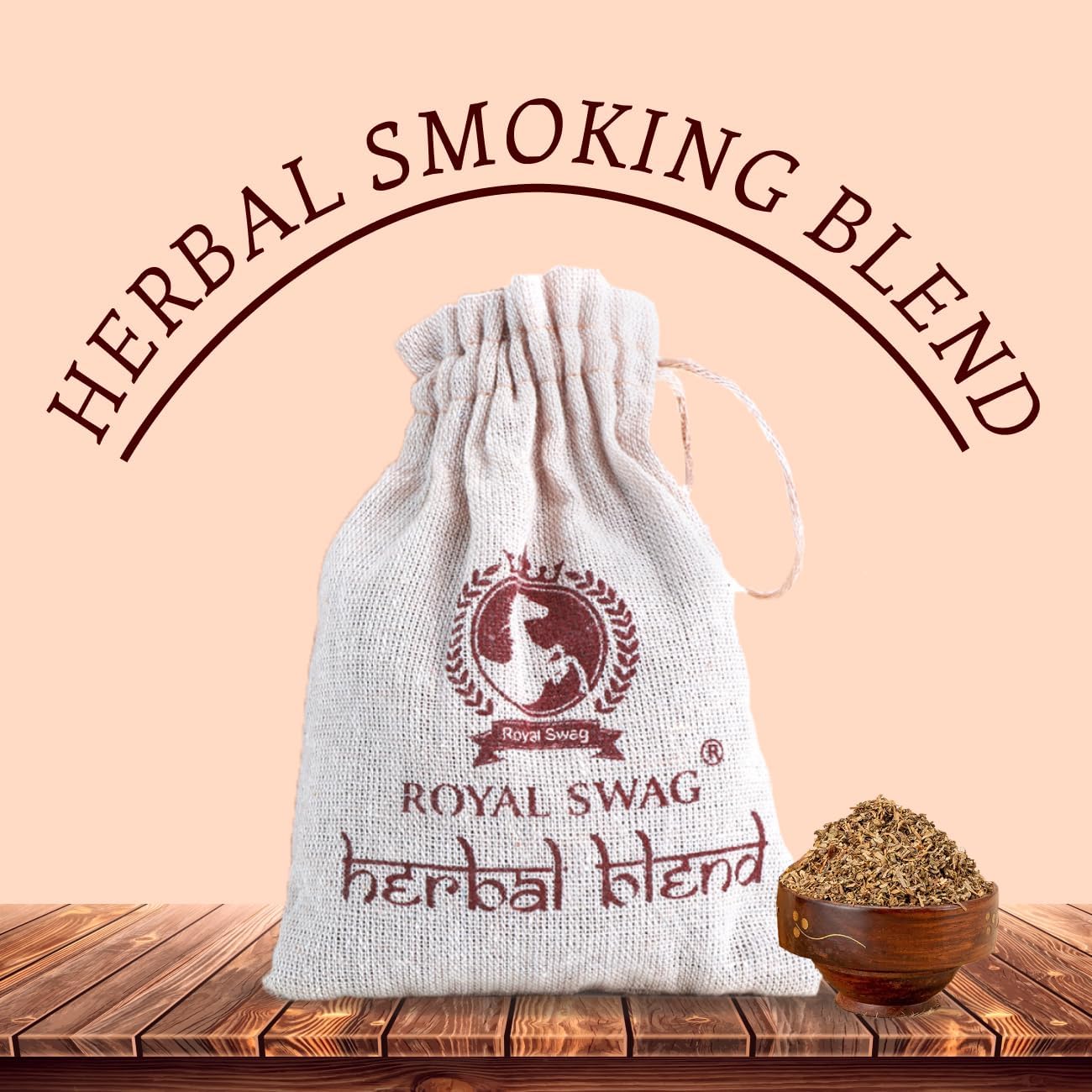 ROYAL SWAG Herbal 100% Tobacco Free & Nicotine Free Organic Mixture for Smoking 1 Pack (1 Oz/ 30G)