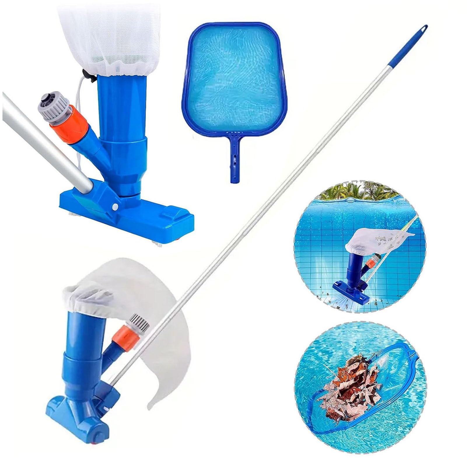 Tête d'aspirateur de Piscine avec Manche et épuisette pour bassins