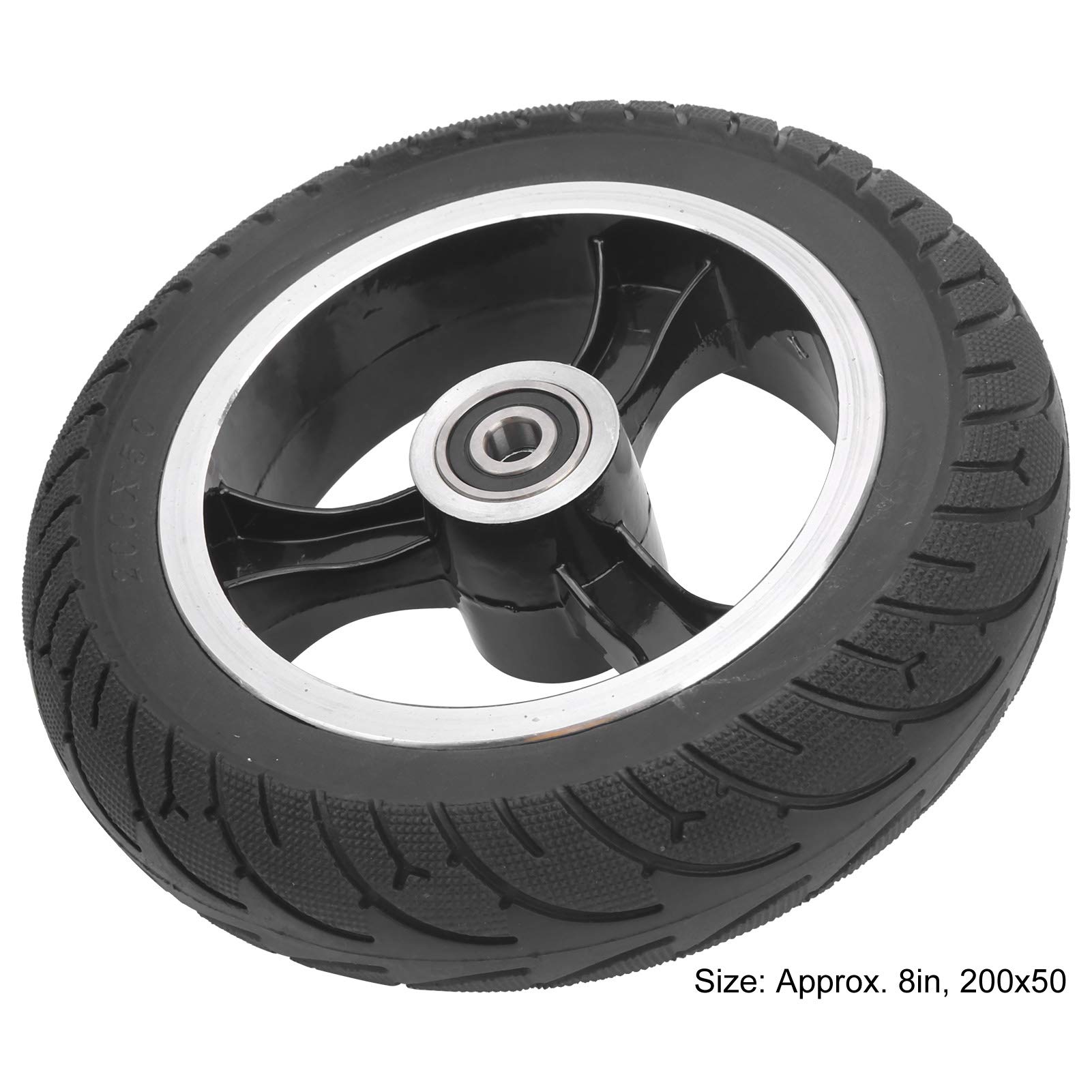 Electric Scooter Tire 8in 200x50 Front Solid Wheel Scooter Hub Explosion Proof Tire Set for Electric Scooter