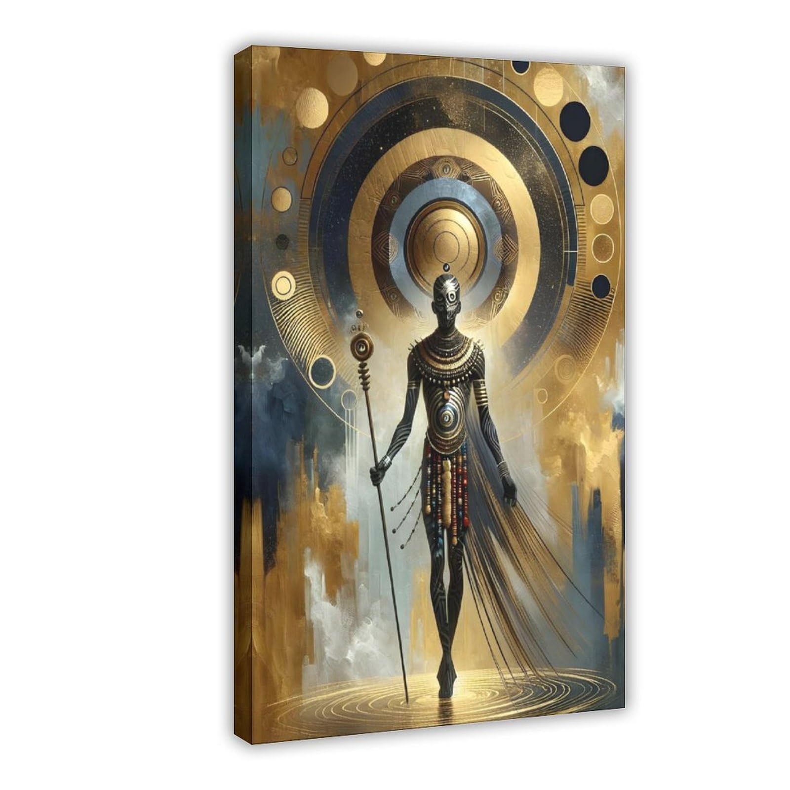 Ywtjax Frame-Style Cosmic Deity Poster Canvas Poster For Living Room Decor Gift