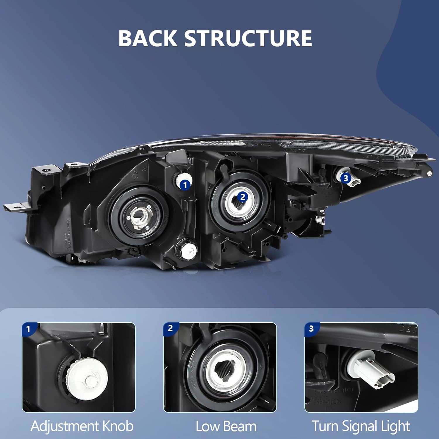 ECCPP Headlight Assembly for Mazda 3 2010-2013,For Mazda 3 Sport 2010-2013 Driver and Passenger Side Headlamps