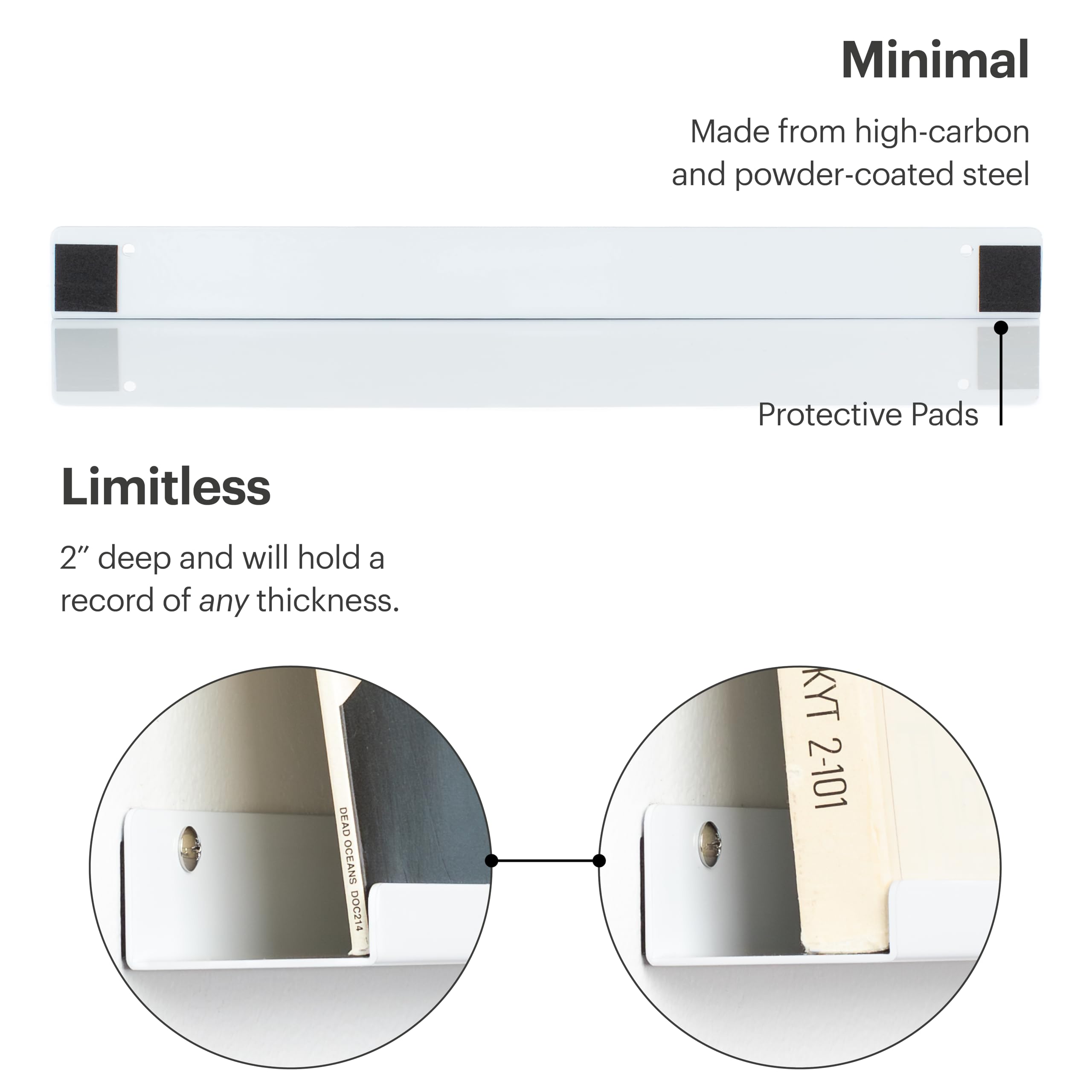 MÖNKE Vinyl Record Shelf, A Display Shelf Made of Sleek Metal - Image 3