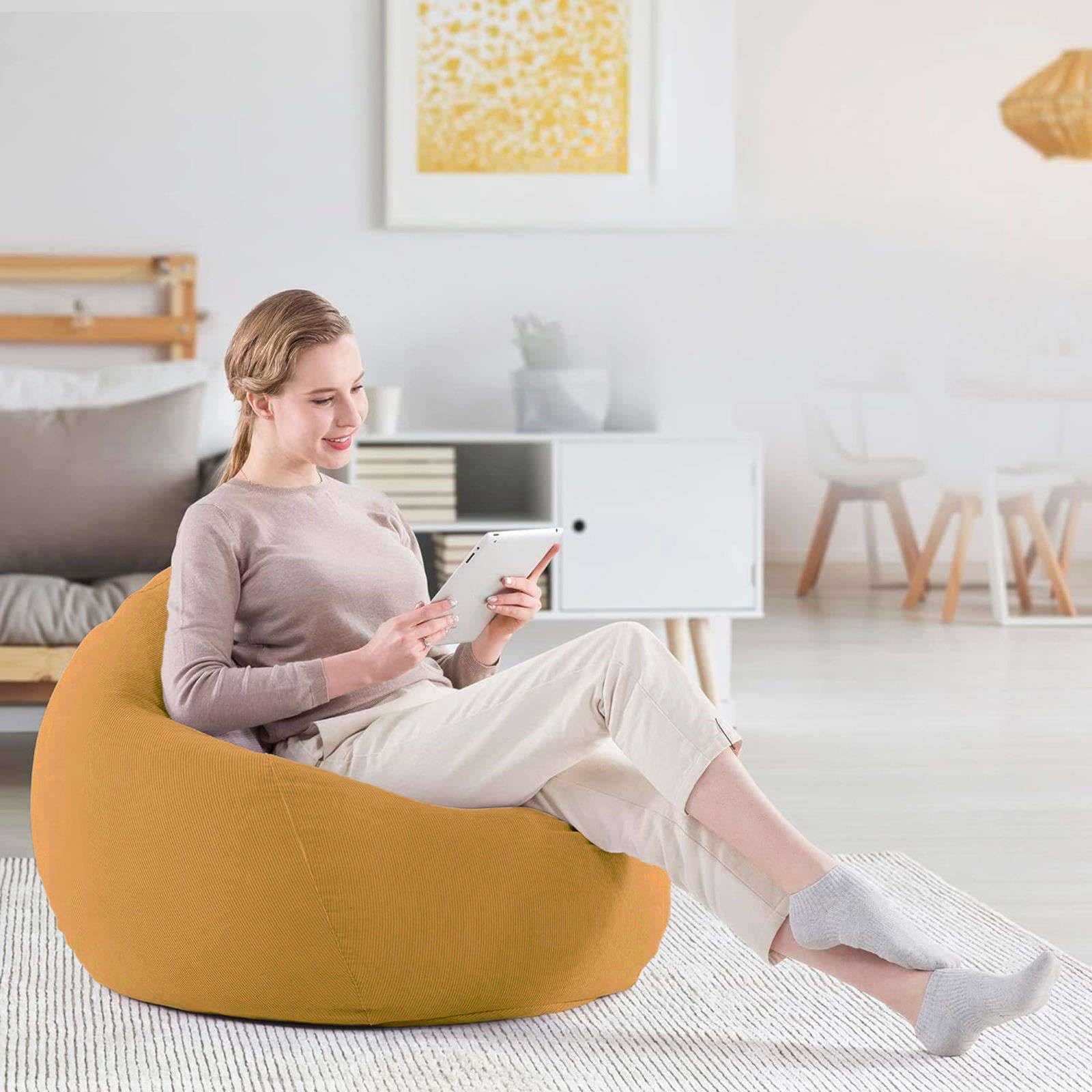 Amazon.co.jp: ビーズクッション (フィラーなし), ソフト コーデュロイ