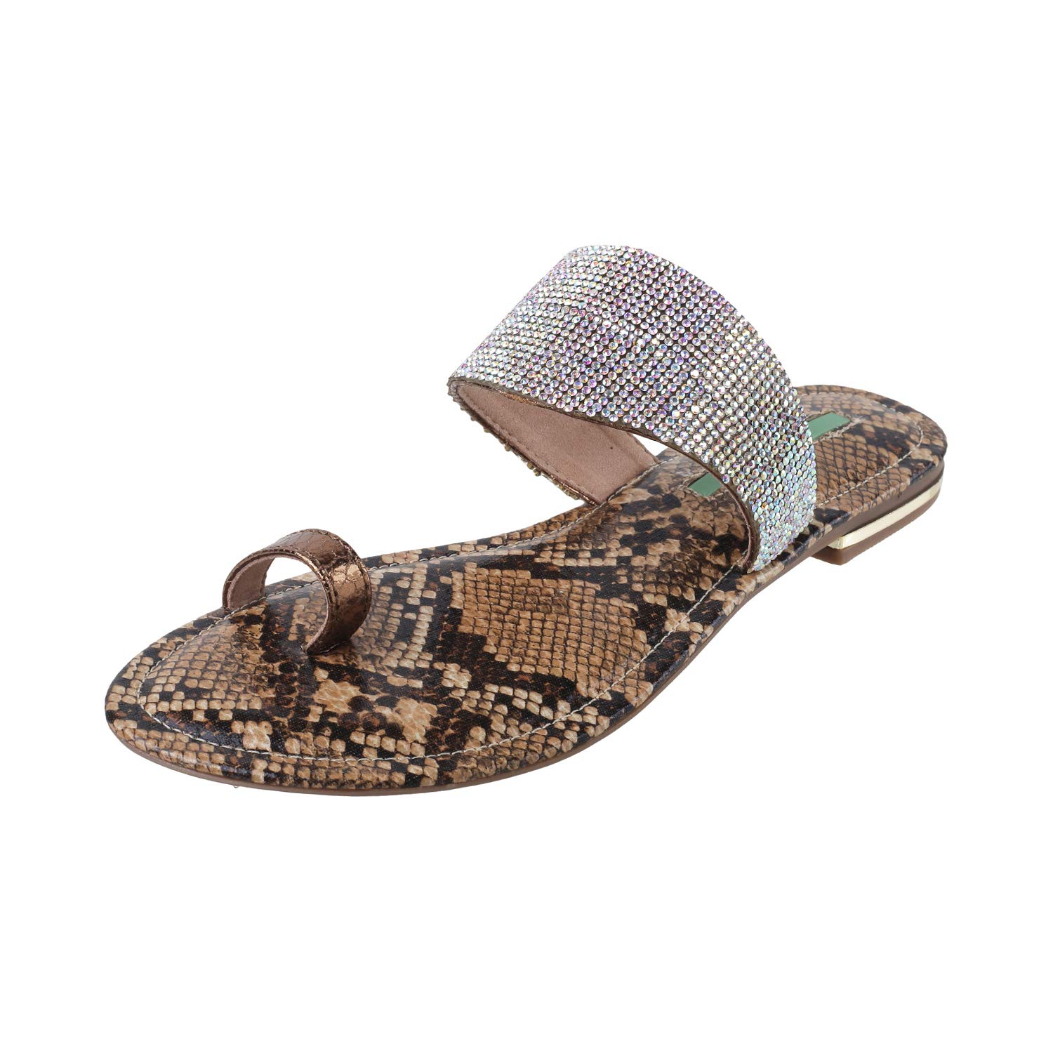 Catwalk Women's Embellished Toe Ring Flats Sandal