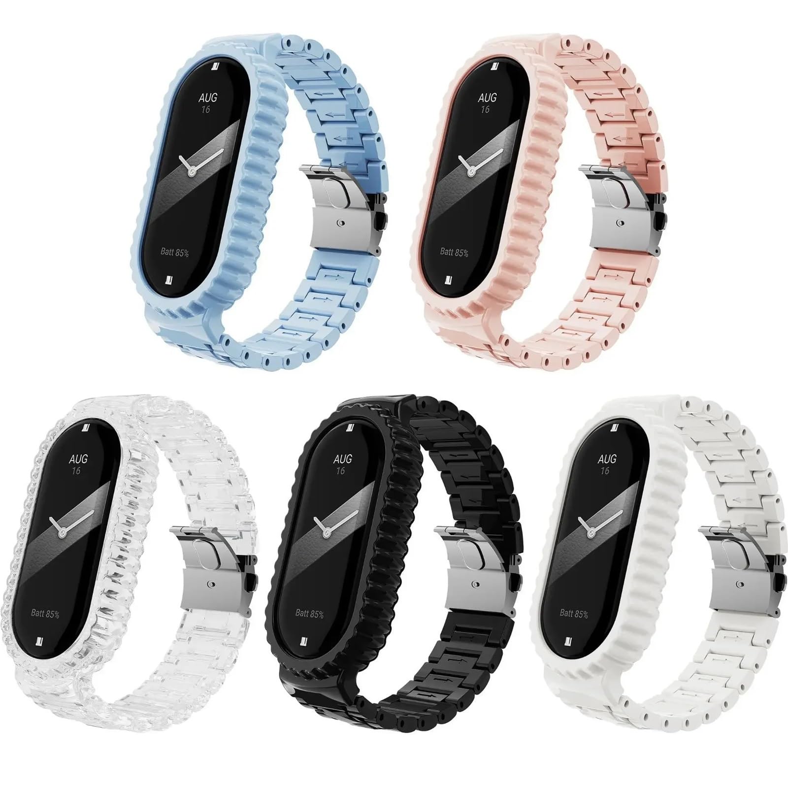 Przezroczysty plastikowy pasek do Xiaomi Mi Band 8 Sport PC opaska zastępcza bransoletka do smartwatcha MiBand 8 akcesoria
