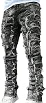 Men's Streetwear Jeans Y2K Hip Hop Jeans Casual High Waisted Wide Leg Baggy Embroidery Harajuku Denim Pants