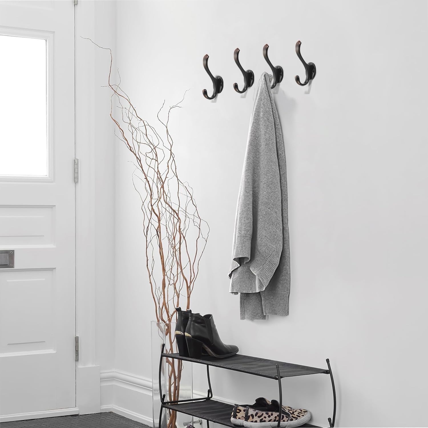 khtumeware Coat Hooks 10Pack Hardware Towel Hooks for Hanging Coats Oil Rubbed Bronze Robe Hooks Wall Mounted for Key Towel Bags Cup Hat