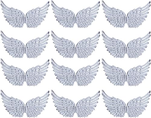 Miniatura 10 de NUOBESTY Adorno de ala de ángel, ala de ángel bordada de PVC en relieve, parches de decoración de manualidades, 12 piezas