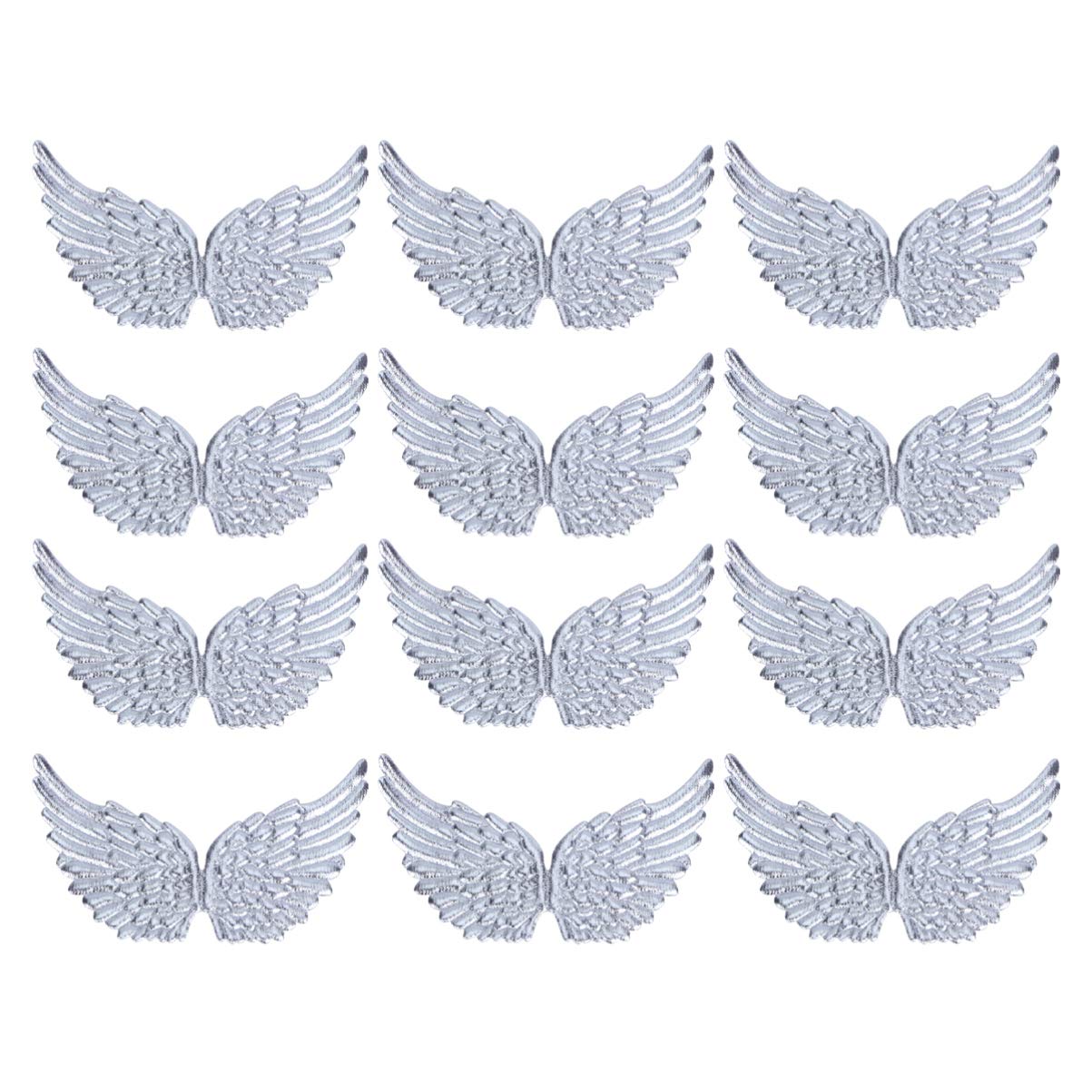 Patchs thermocollants aile d'ange argentés NUOBESTY pour customiser les vestes en jean