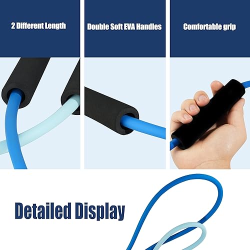 Miniatura 3 de Bandas de resistencia para entrenamiento con asas suaves, banda elástica, látex natural agradable a la piel, tensión de 10 libras largas y cortas,