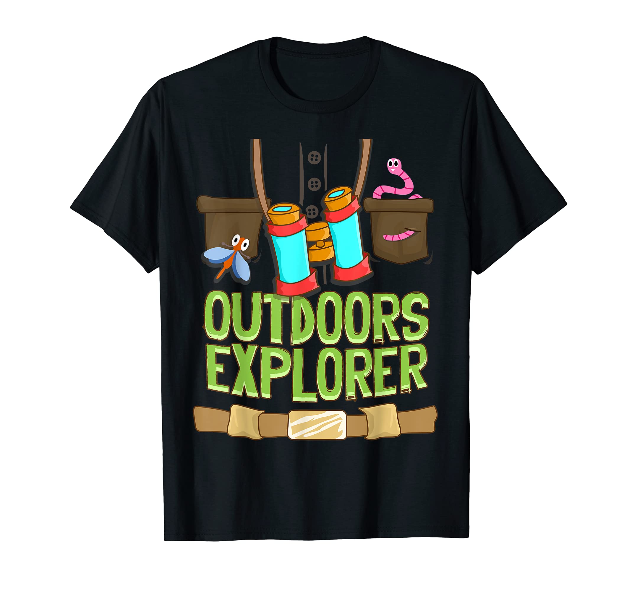 Outdoors Explorer Zookeeper Jungle Safari GiftOutdoors Explorer Zookeeper Vest Bugs Binoculars Safari Kids T-Shirt