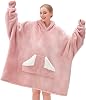 Touchat Wearable Blanket Hoodie, Oversized Sherpa Fleece Sweatshirt Blanket with Giant Hood Pocket and Sleeves for Adult, Warm & Cozy Blanket Gifts for Women (Forest Green)