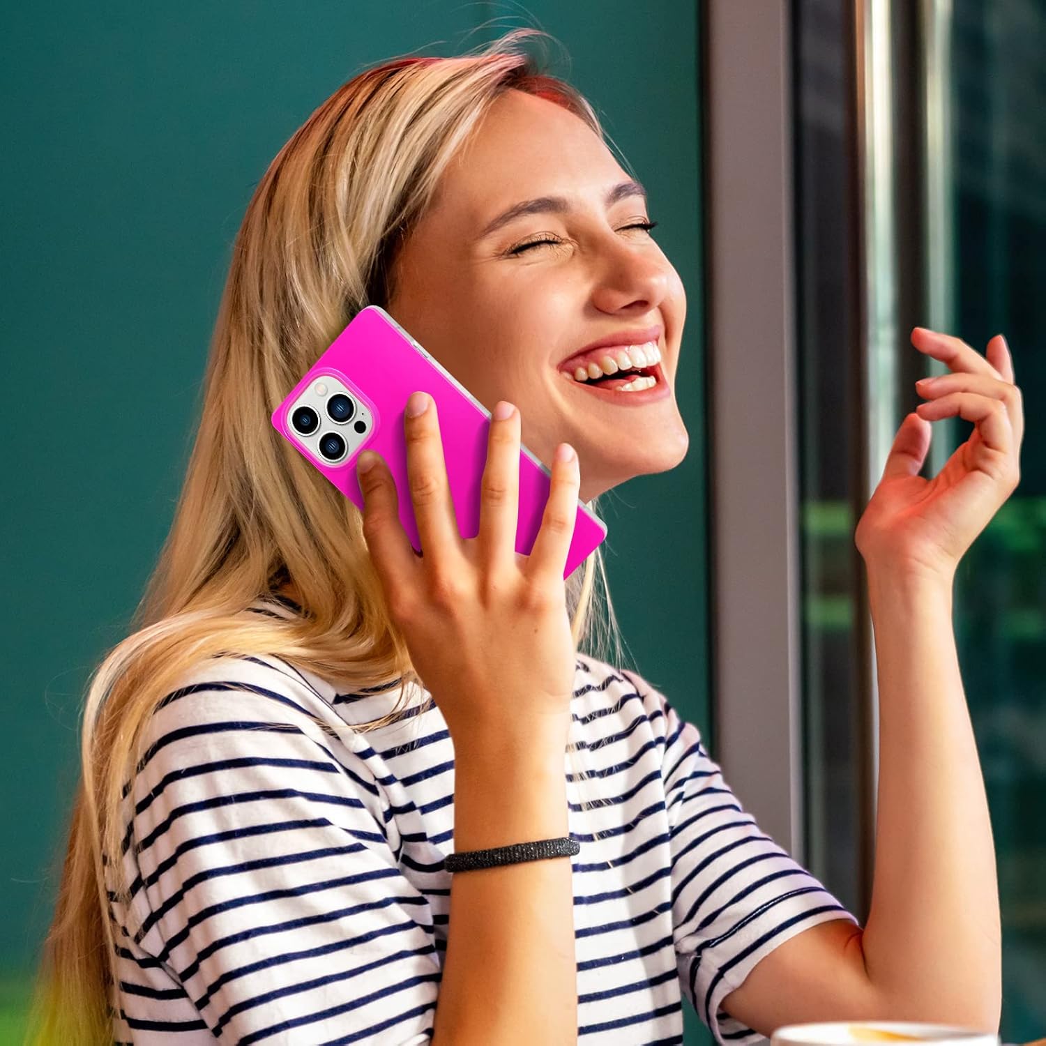 for iPhone 16 Pro Max Case, Bright Neon Trendy Shockproof Phone Case Cover for Women Girls [Never Fade] [Minimalist Aesthetic] [Reinforced Corners Protection] 6.9 inch, Hot Pink - Image 6