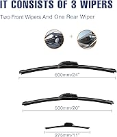 Vista 9 de 28"+20" Limpiaparabrisas frontales para Toyota Sienna 2020 2019 2018 2017 2016 2015 2014 2013 2012 2011 2010 (Juego de 2) Adaptador de gancho J/U