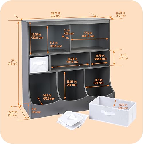 Miniatura 29 de Unidad de almacenamiento Badger Basket con tres cestas., Espresso Espresso,Gris antracita,Gris Oscuro,Nube gris/blanco,Gris,Blanco/Gris