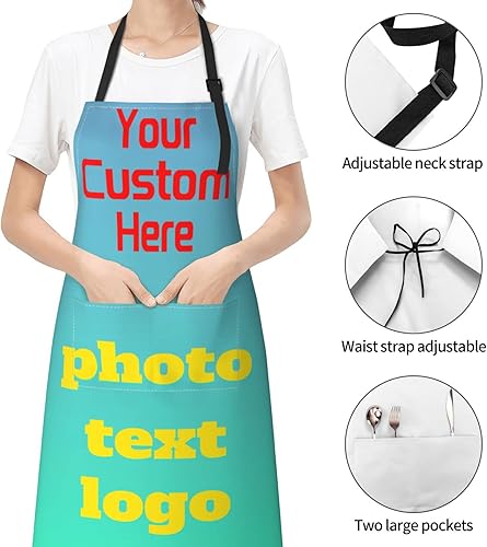 Miniatura 6 de Delantales personalizados para hombres, añade tu nombre, logotipo, texto, imagen, delantal de cocina para hombre