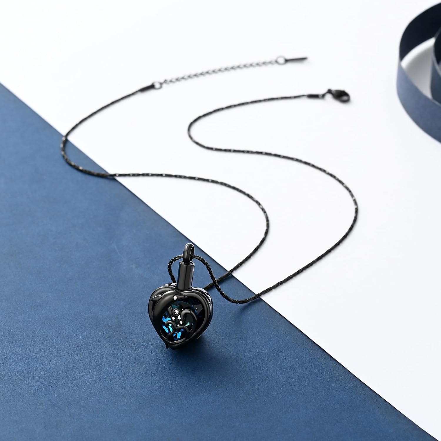 constantlife Dolphin Urn Necklace for Ashes Stainless Steel Cute Pendant Cremation Jewelry Memorial Loved Ones Ash Holder Keepsake Gift for Women Men - Image 6