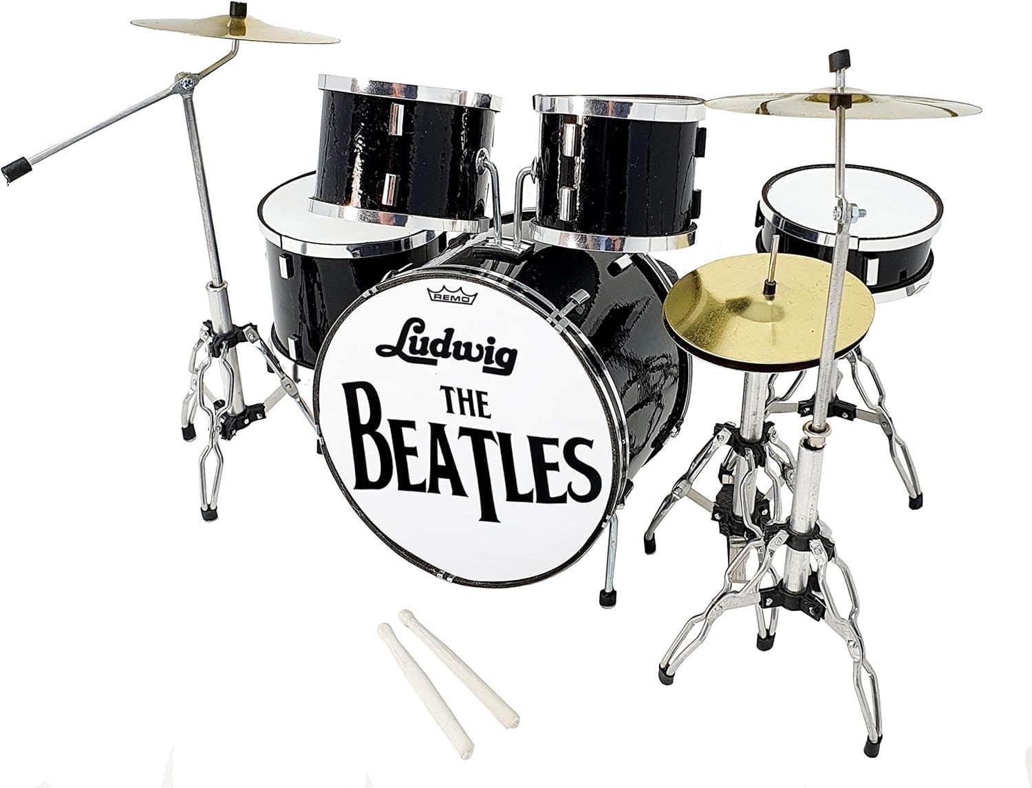 ROCKSTAR - MINIATURA BATERÍA ACUSTICA NEGRO BRILLO MLI MDR-0022 REGALO MUSICAL