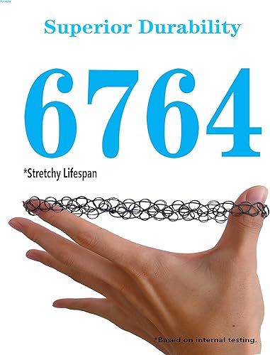 Miniatura 4 de TUUAOW Juego de gargantilla de tatuaje Accesorios de los años 90 y 95 para mujeres, adolescentes, niñas y niños, joyería elástica con dije de
