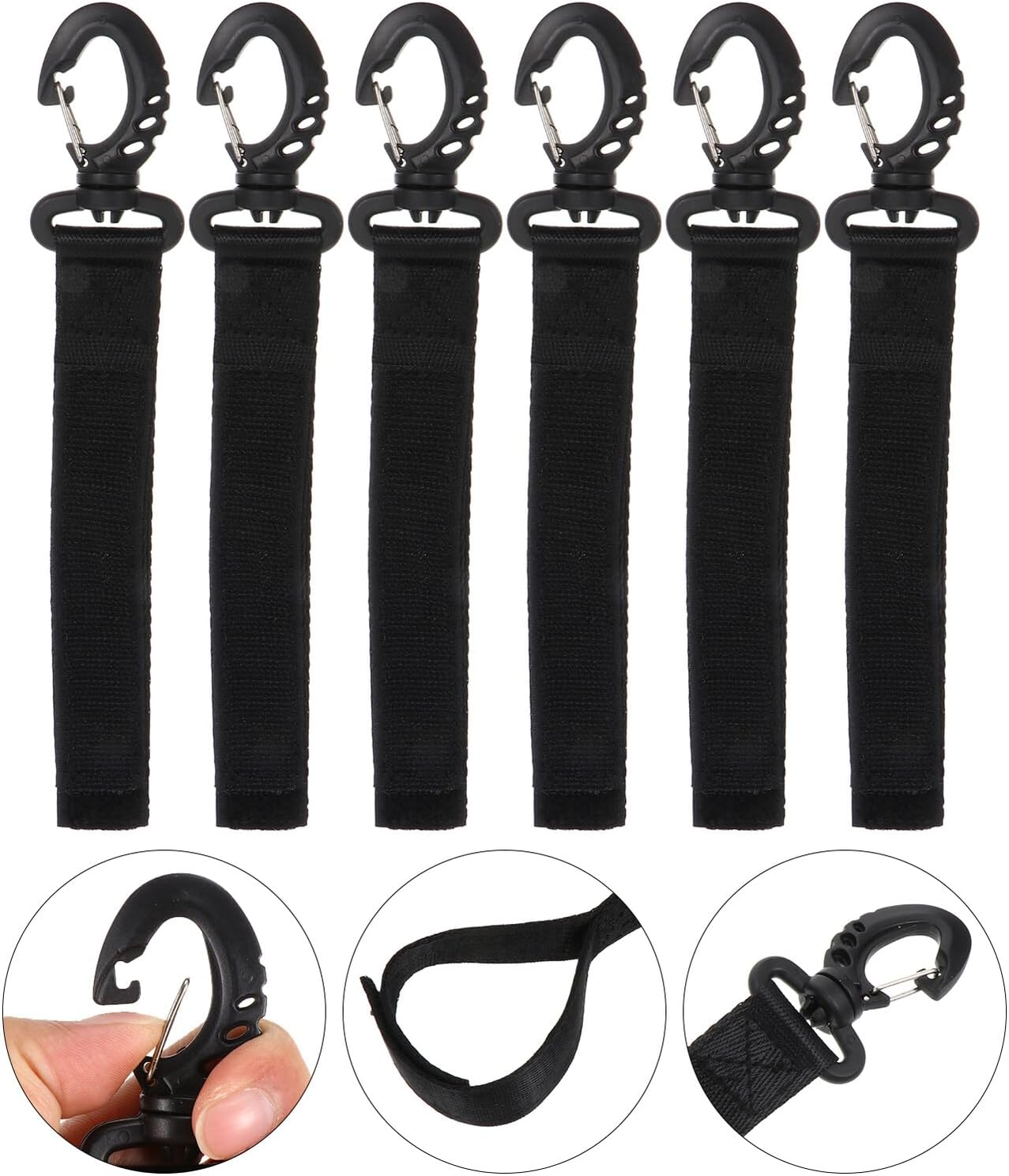 GALPADA 6pcs Nylon Kayak Paddle Safety Leash and Hook Set with Tie Rope Boat Paddle Lanyard Accessories for Kayaking Secure Storage and Transport