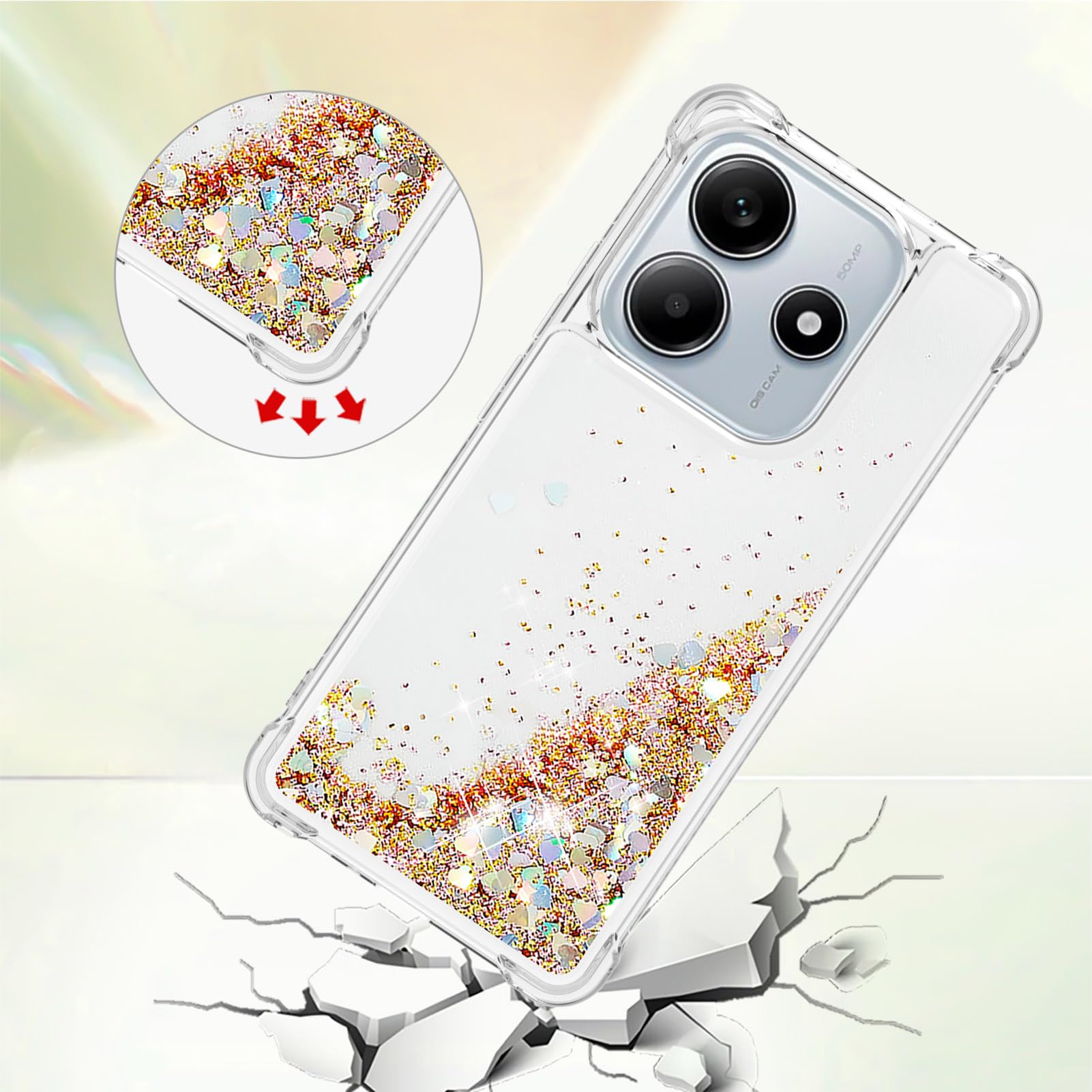 Pnakqil Cover per Xiaoi 15T Pro 5G con Cordino, Trasparente Custodia