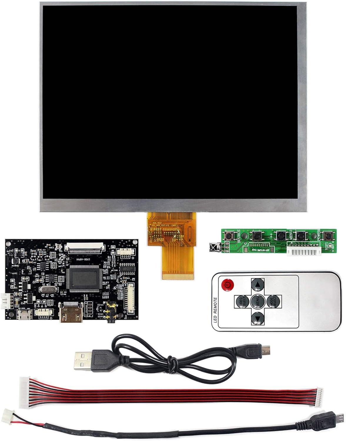 🛒 Crazy Deals VSDISPLAY 8 1024X768 IPS LCD 8 inch HJ080IA-01E with HD-MI Controller Board, Work with Raspberry Pi