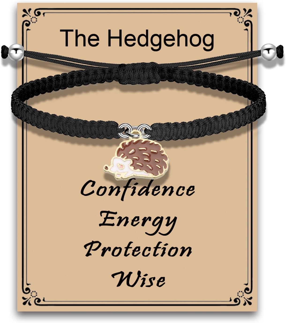 MAOFAED Hedgehog Charm Wish Bracelet for Women/Men, Hedgehog Jewelry, Nature Lover Gift, Outdoor Gift(hedgehogBrCA)