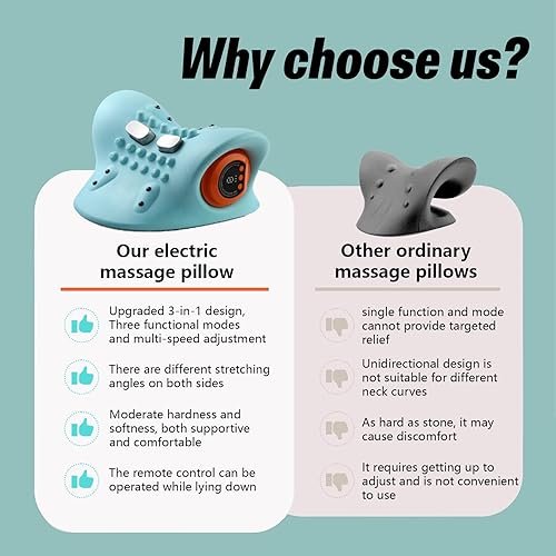 Miniatura 3 de Masajeador de cuello, masajeador de cuello portátil recargable, masajeador de cuello y espalda Shiatsu 3 en 1 con calor, 3 modos ajustables con