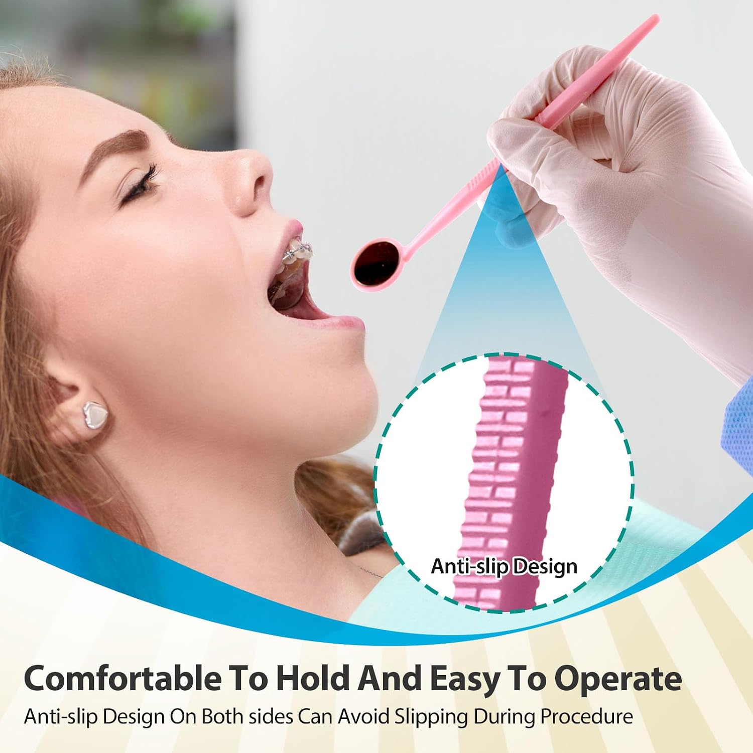 100PCs Dental Grade Disposable Dental Mouth Mirrors by VASTMED | Oral Dental Mirror Plastic Dental Instrument | Anti Fog Mouth Glass Mirror for Teeth with Handles Plastic Tooth Mirror