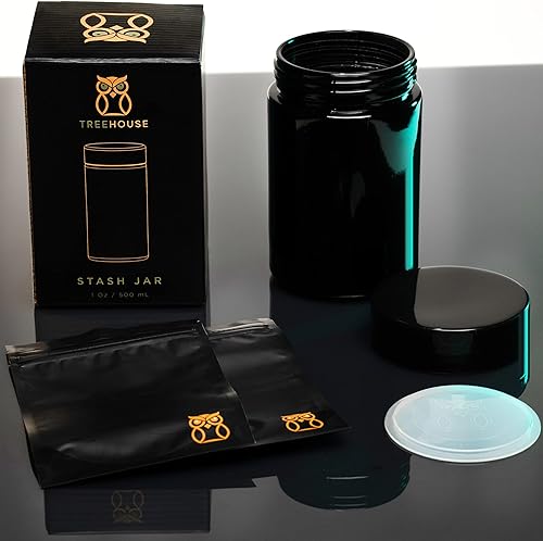 Miniatura 3 de Stash Jar - Recipiente a prueba de olores (16.9 fl oz) para hierbas, especias, café, tés y más, más 2 bolsas resellables a prueba de olores