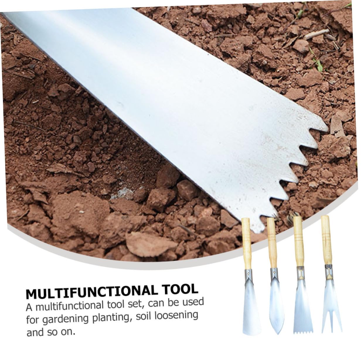 UKCOCO 4 Pièces Acier Inoxydable de Outils de Jardinage Pratiques pour Transplantation Désherbage Plantation de Plantes