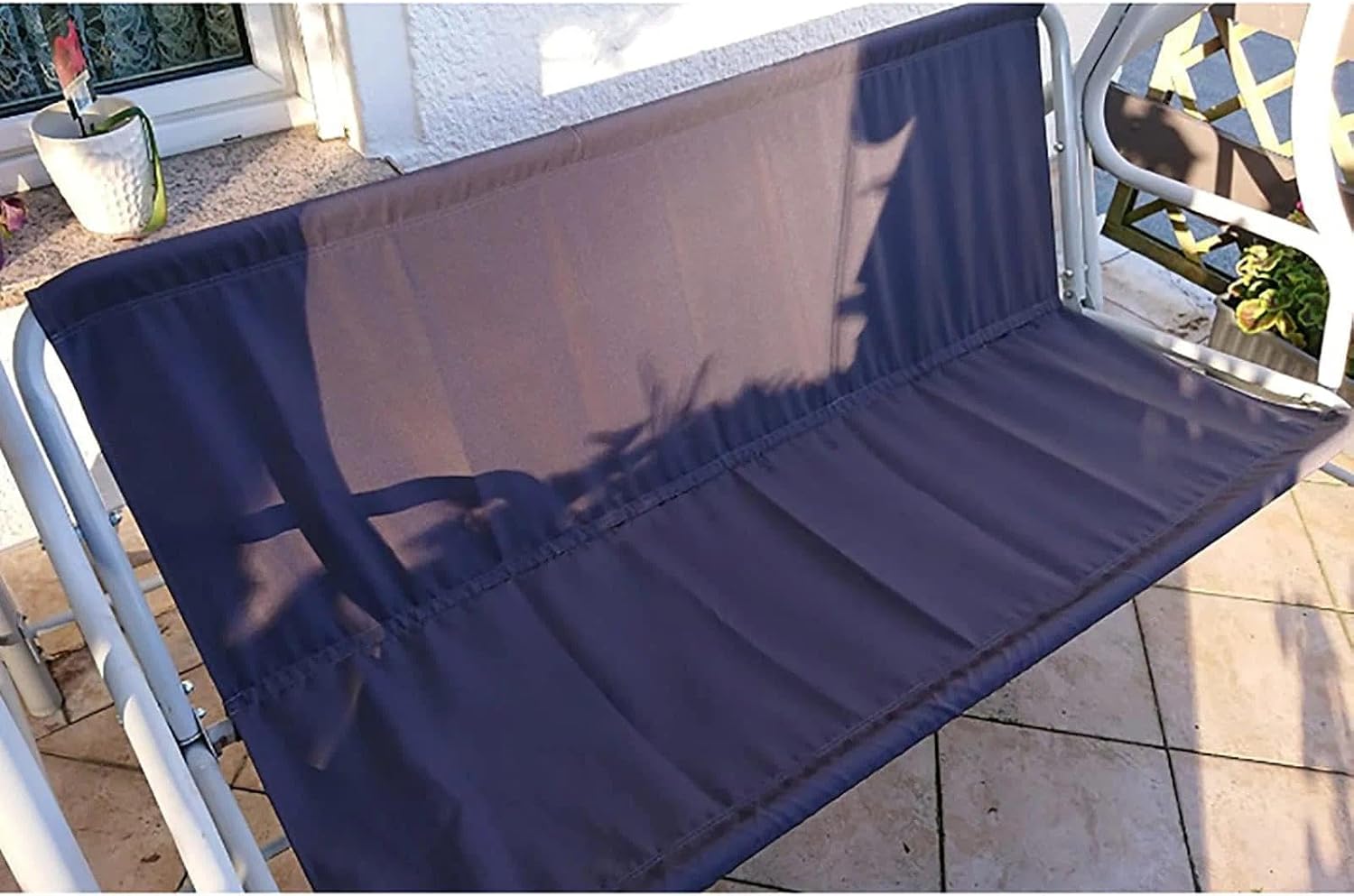 Swing Seat Cover Replacement,600D Thickened Oxford Waterproof Chair Bench Replacement Outdoor Swings Cushion Covers for 2/3 Seater Patio Garden Yard Rocking Chairs(Black,45.2x18.9x18.9Inch)