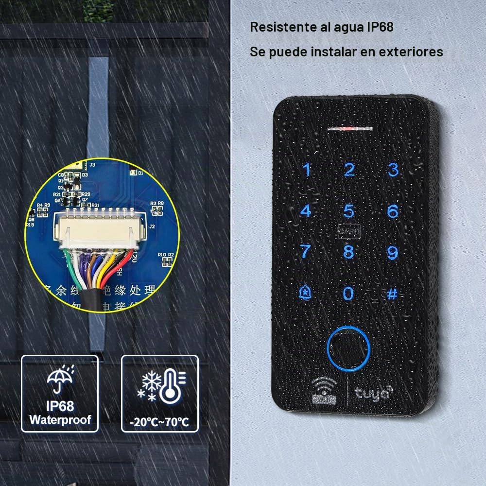 WiFi TUYA - Kit de sistema de control de acceso de seguridad, teclado táctil RFID impermeable, cerradura de puerta, controlador inteligente de control de acceso de huellas dactilares, 280 kg